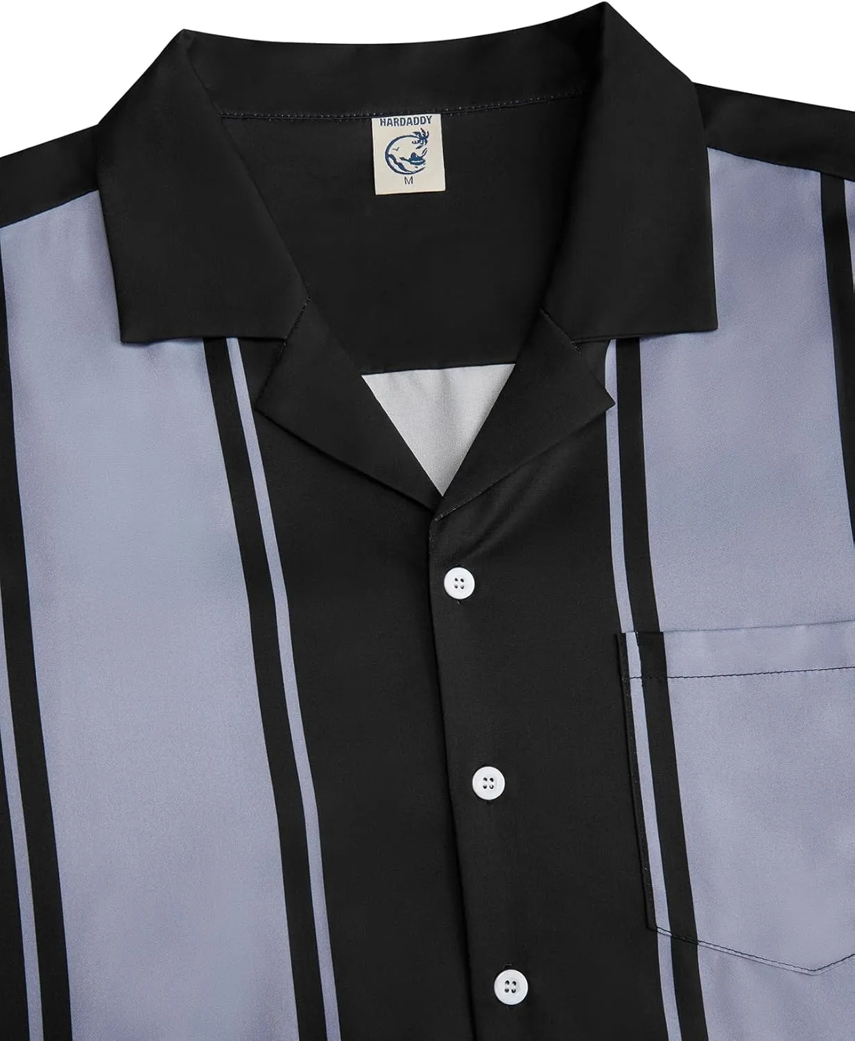 Hardaddy Men's Camp Collar Retro Vintage Bowling Button Down Shirt with Pocket Casual Short Sleeve Beach Shirts Summer