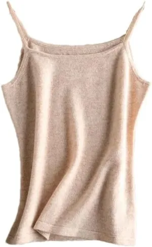 Hgvcfcv Womens undershirts camisole Wool Knitted Sling Solid Camis