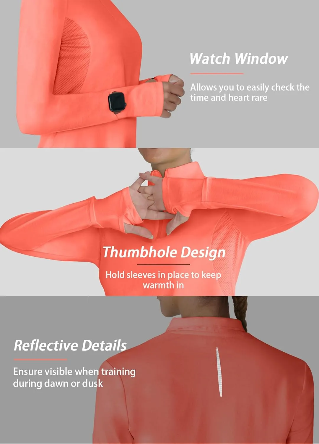 Hiverlay Women's Quick Dry Shirts Long Sleeve for Running Hiking Workout UPF50  Lightweight Pullover Top with Pocket