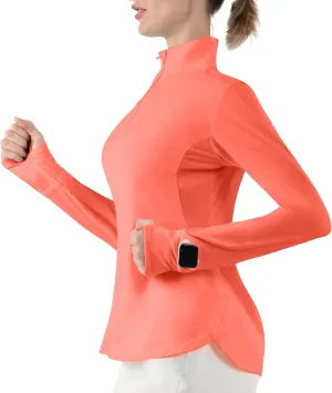 Hiverlay Women's Quick Dry Shirts Long Sleeve for Running Hiking Workout UPF50  Lightweight Pullover Top with Pocket
