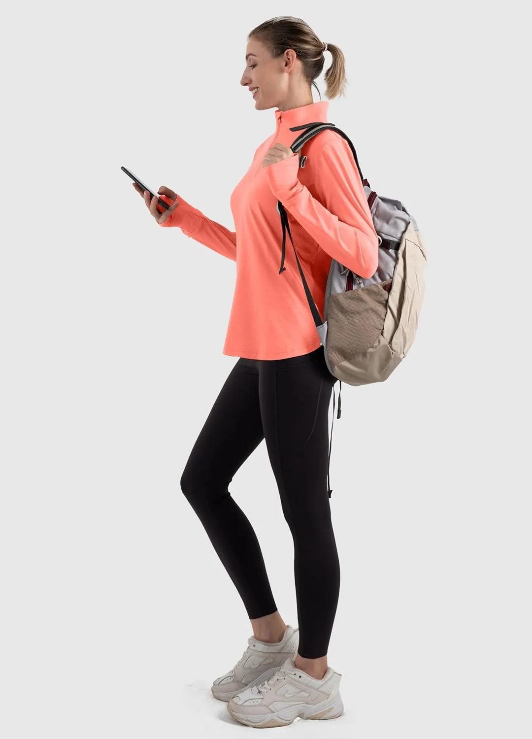 Hiverlay Women's Quick Dry Shirts Long Sleeve for Running Hiking Workout UPF50  Lightweight Pullover Top with Pocket