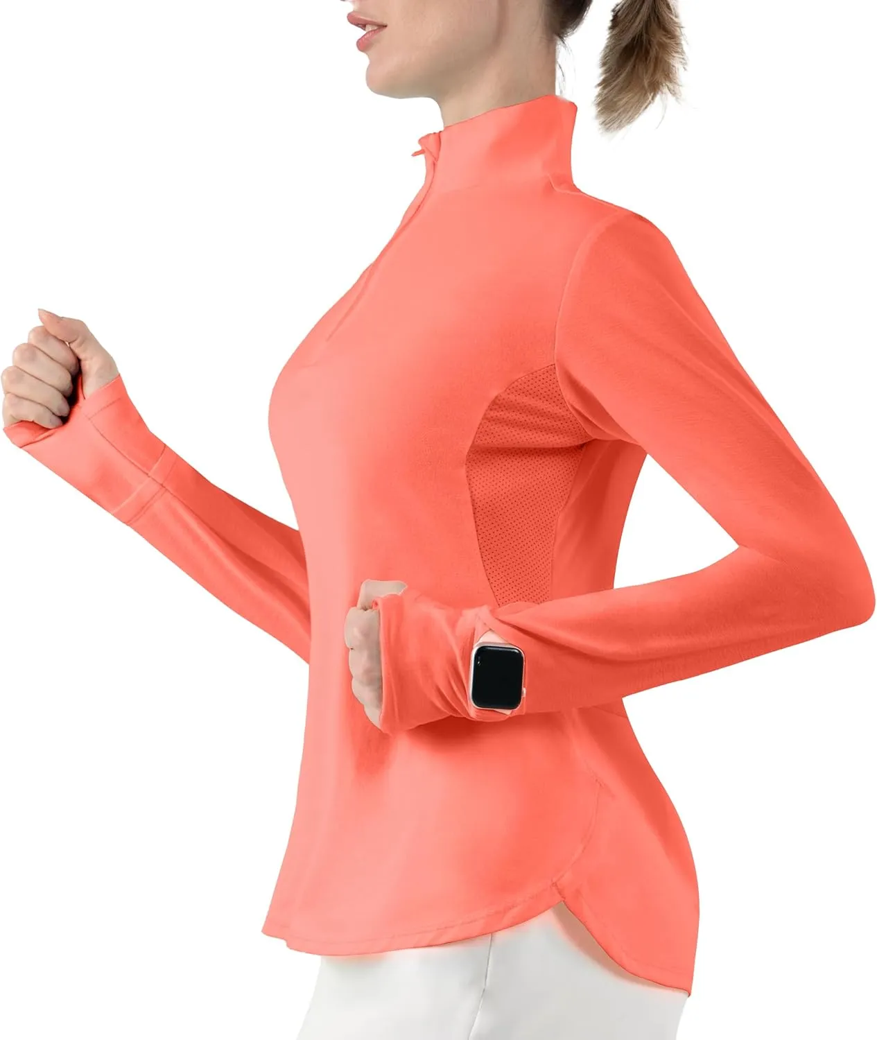 Hiverlay Women's Quick Dry Shirts Long Sleeve for Running Hiking Workout UPF50  Lightweight Pullover Top with Pocket