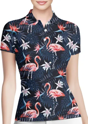 HIVICHI Funny Golf Shirts for Women Cute Crazy Print Short Sleeve Moisture Wicking Womens Polo Shirt