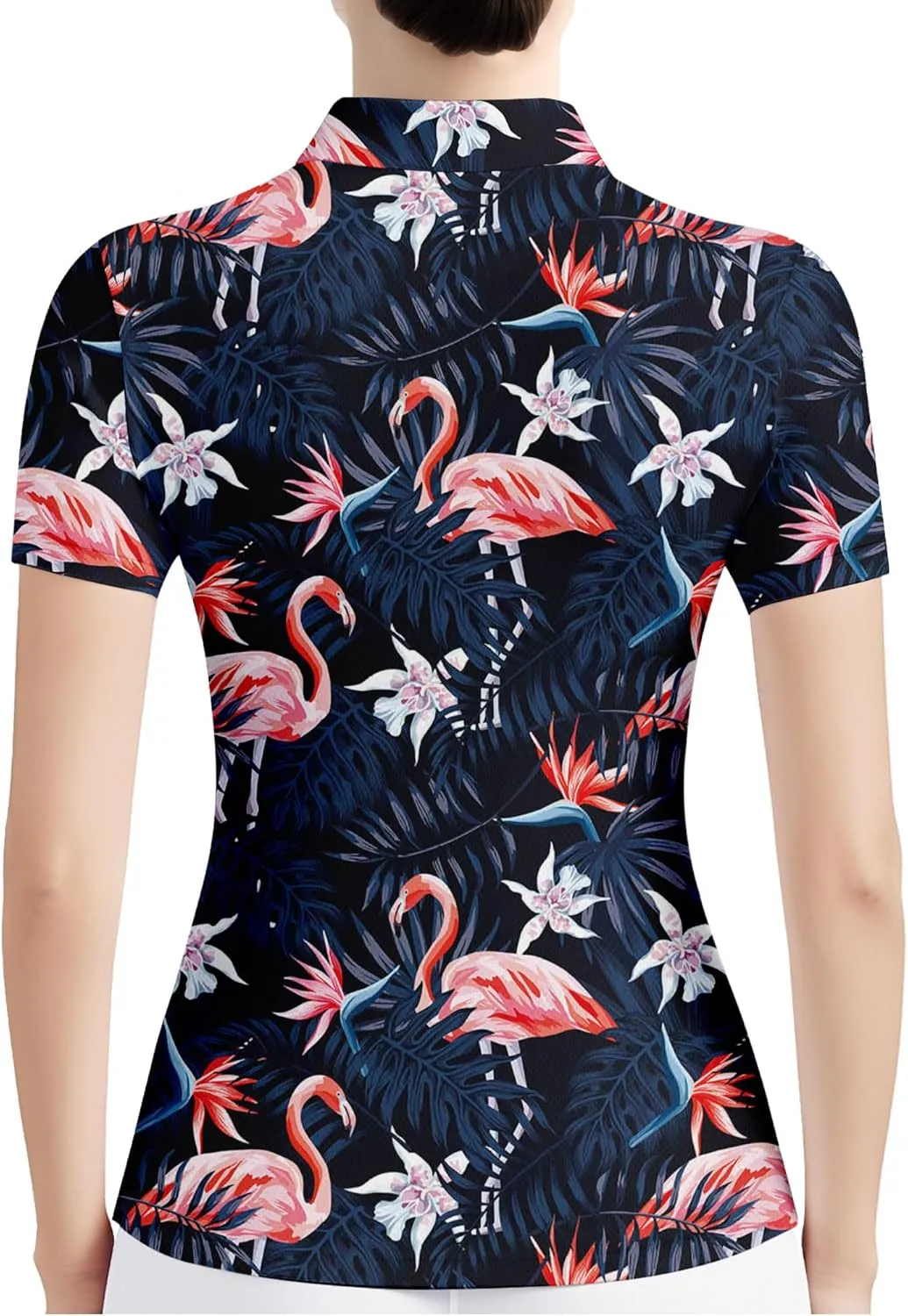 HIVICHI Funny Golf Shirts for Women Cute Crazy Print Short Sleeve Moisture Wicking Womens Polo Shirt