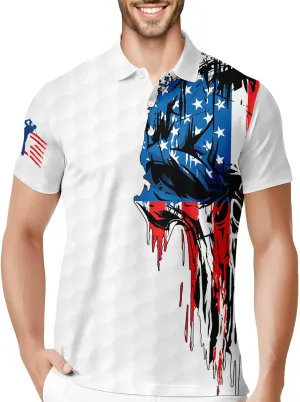 HIVICHI Funny Mens Golf Shirt Graphic Moisture Wicking Performance Golfing Print Athletic Polo Shirts for Men
