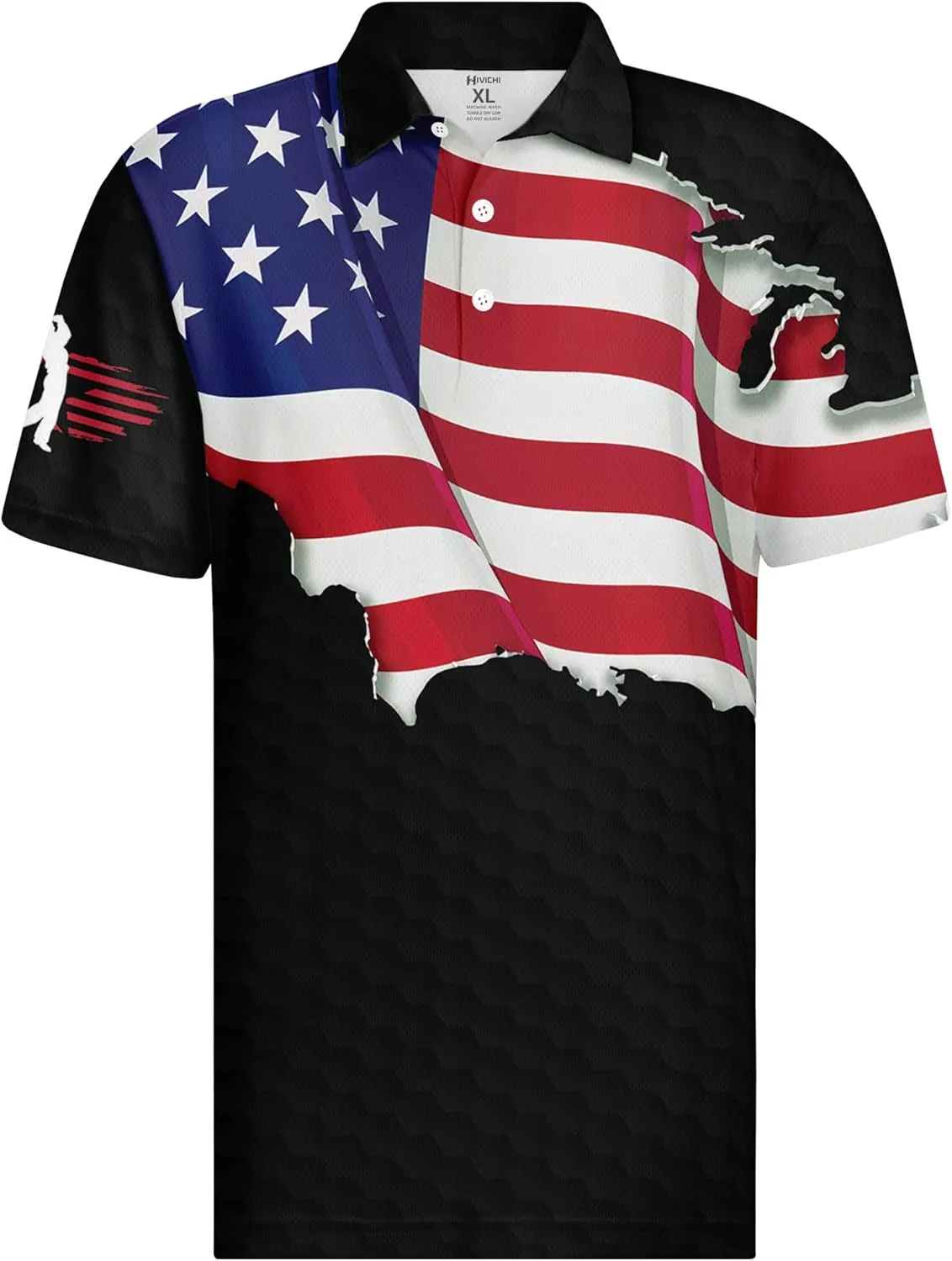 HIVICHI Funny Mens Golf Shirt Graphic Moisture Wicking Performance Golfing Print Athletic Polo Shirts for Men