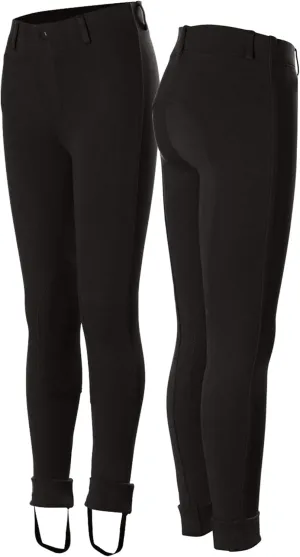 HORZE Nora Girls Riding Pants with Leather Knee Patch | Kids Equestrian Girls Jodhpurs Breeches | Size Chart in Images