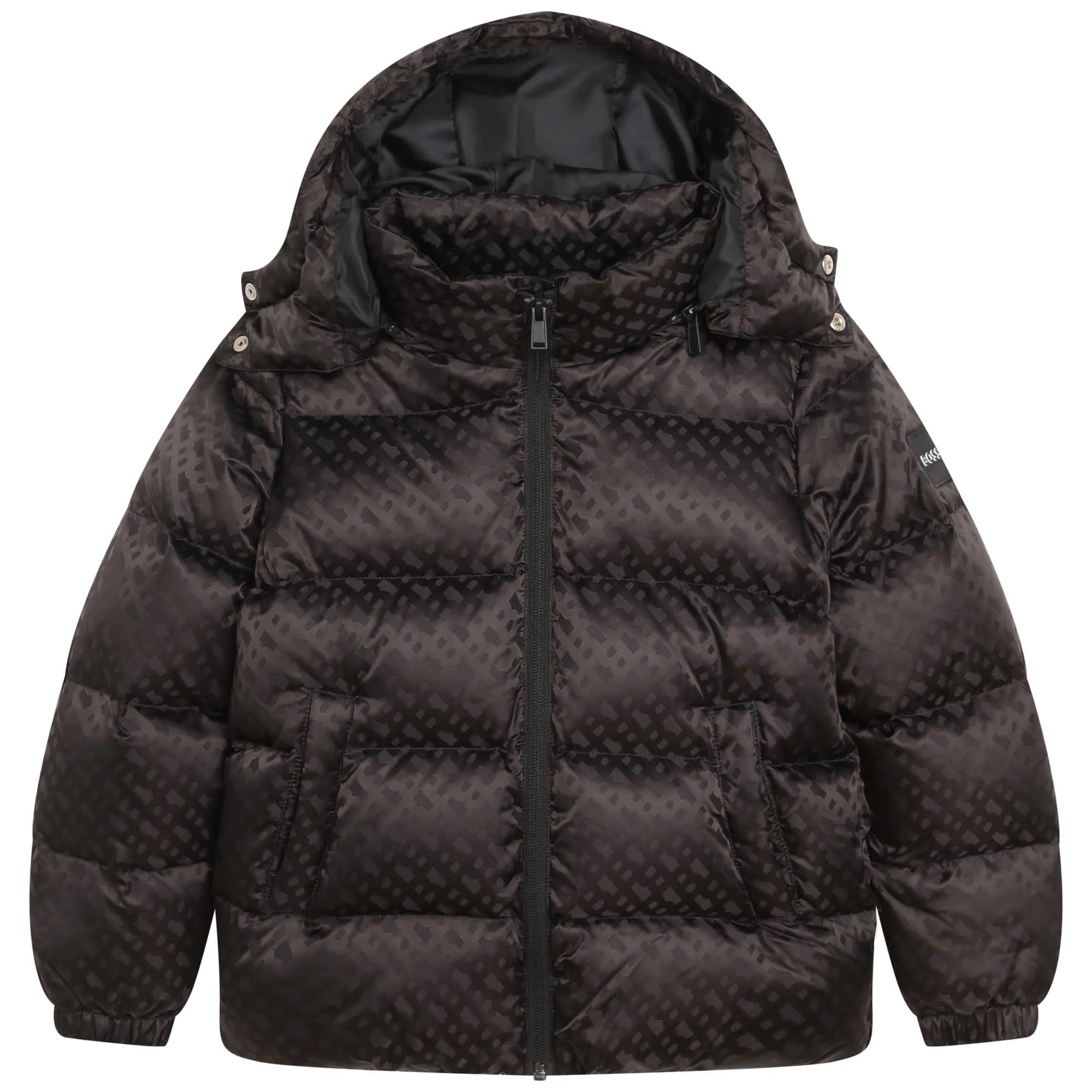 Hugo Boss Boy's Black Zip-Up Hooded Winter Jacket