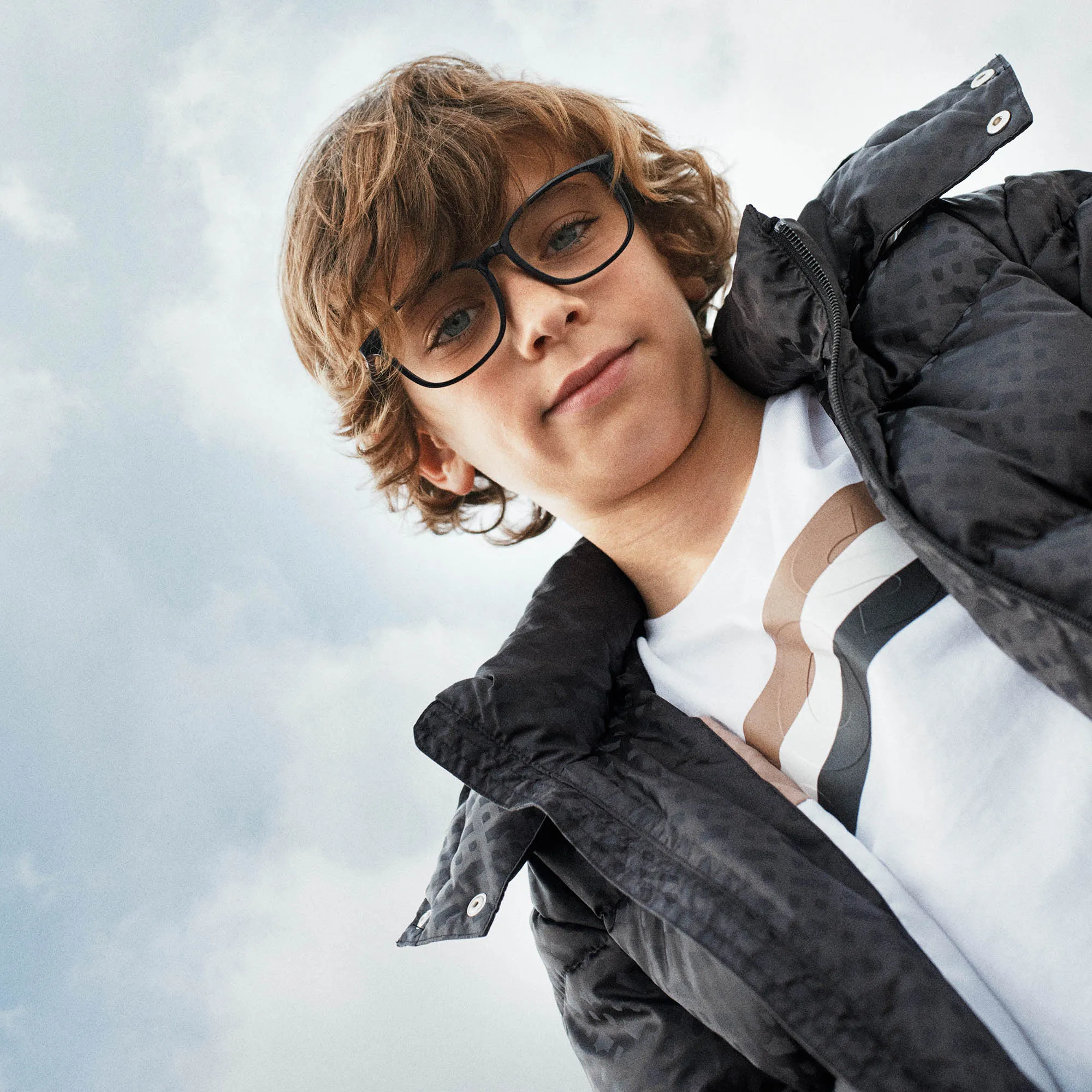 Hugo Boss Boy's Black Zip-Up Hooded Winter Jacket