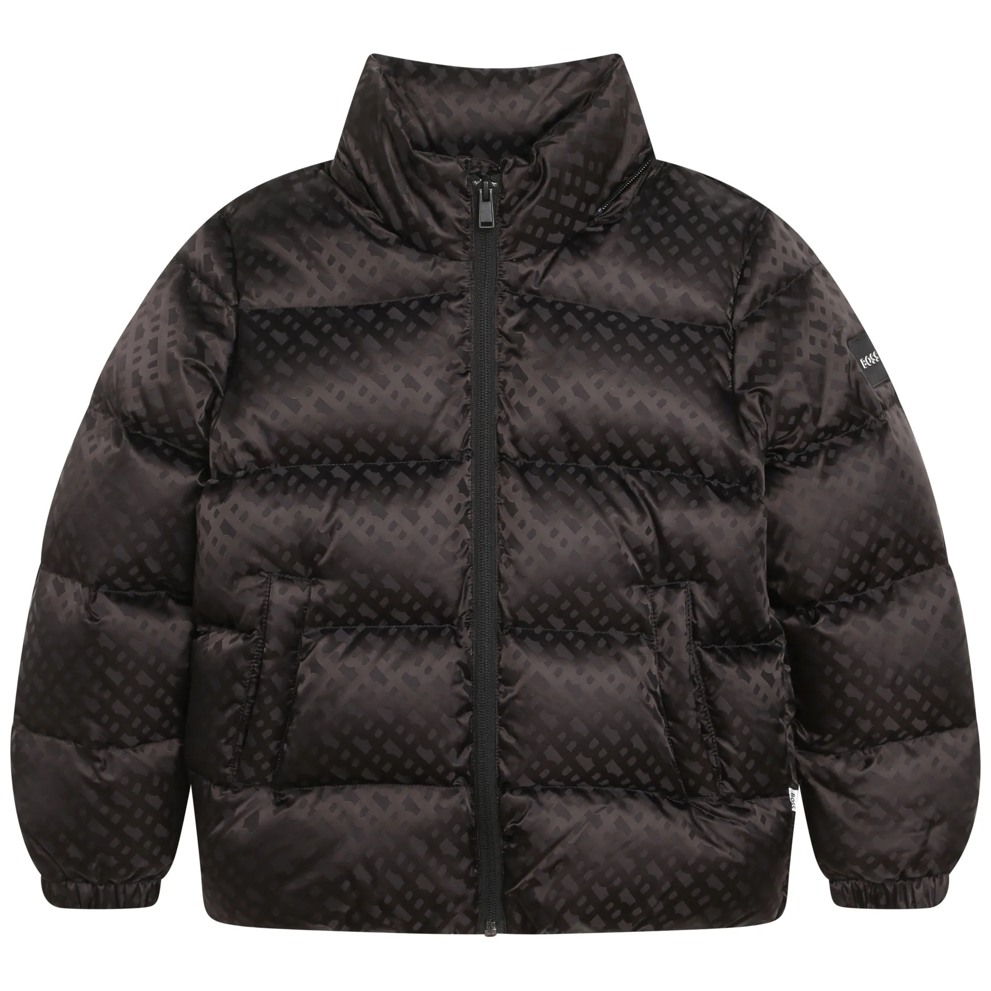 Hugo Boss Boy's Black Zip-Up Hooded Winter Jacket