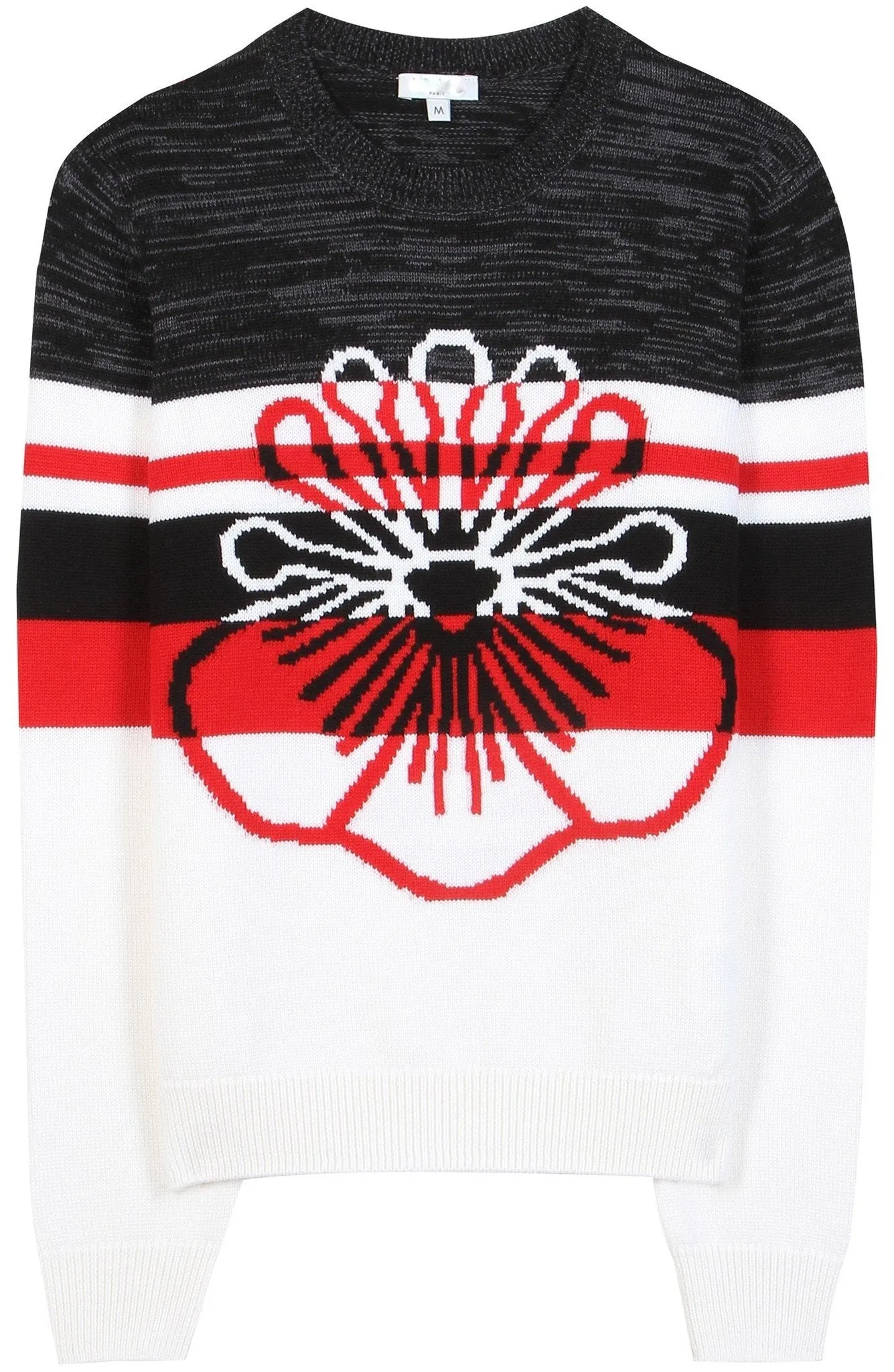 Intarsia Flower Printed Wool Sweater