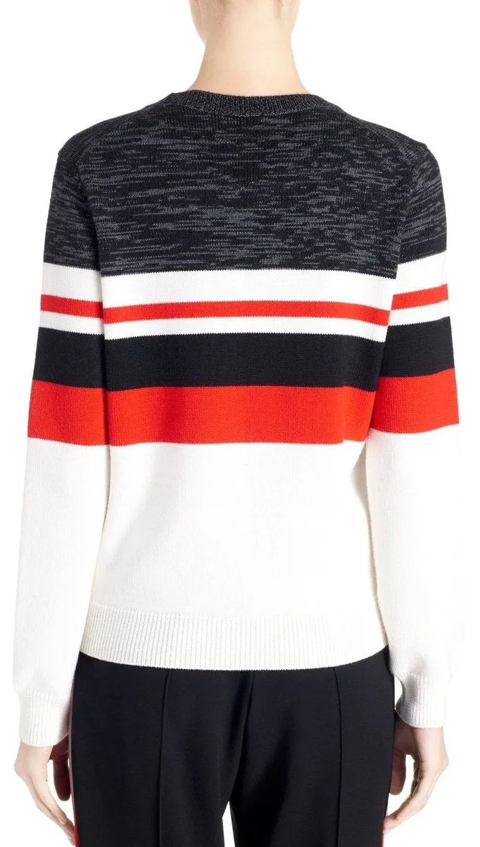 Intarsia Flower Printed Wool Sweater