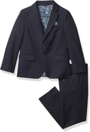 Isaac Mizrahi Boys' Slim Fit Solid 2pc Suit