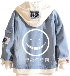ISaikoy Anime Assassination Classroom Denim Jacket Ansatsu Kyoushitsu Jeans Sweatshirt Sweater Hoodie Costume