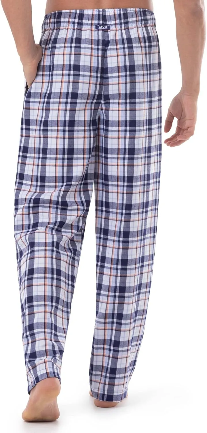 IZOD Men's Poly-rayon Yarn-dye Woven Sleep Pant Pajama Bottom
