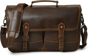 Jajmo Legacy Leather Laptop Messenger Bag | Leather Shoulder Bag | Briefcase Work Bag | Fits upto 15" | Brown
