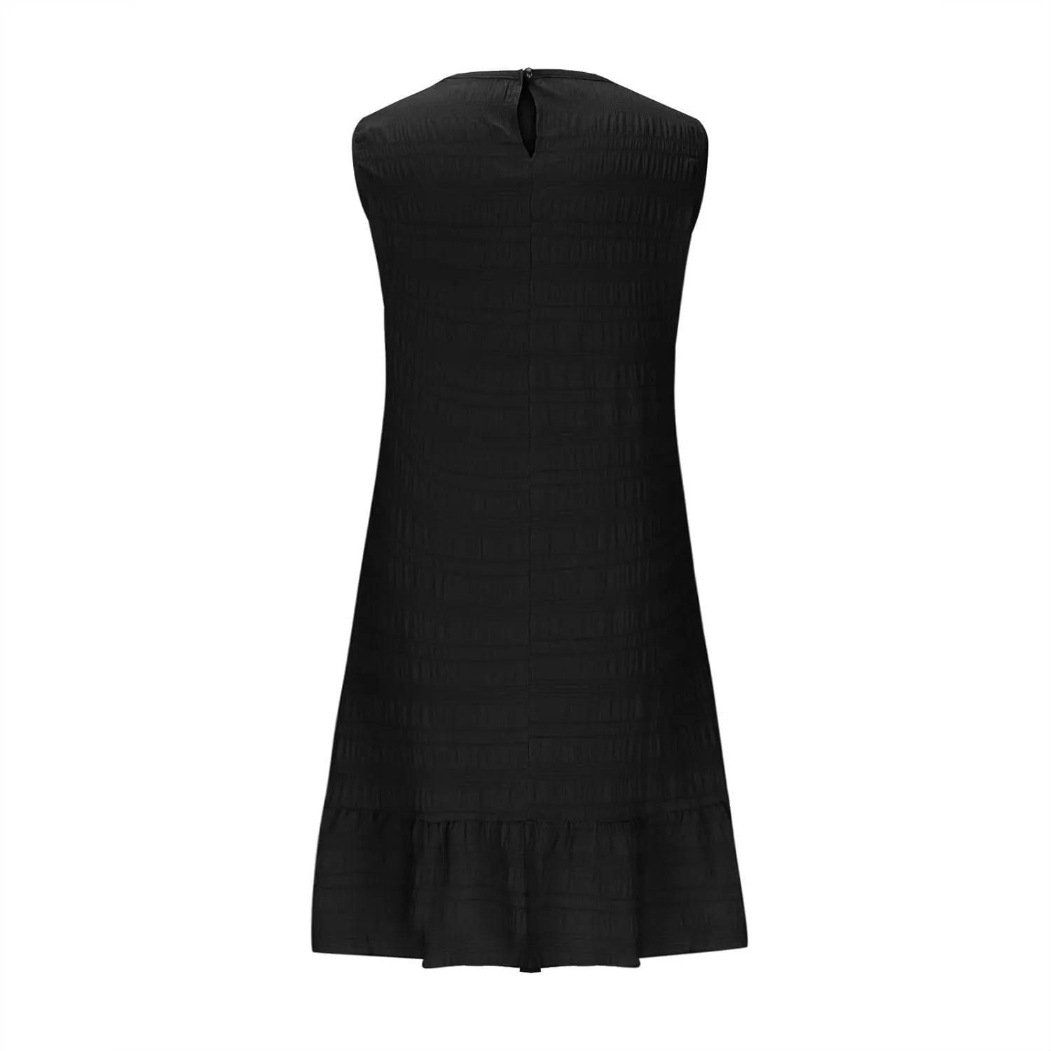 JOAU Summer Dresses for Women 2025 Casual Sleeveless Round Neck Tank Mini Short Dress A-Line Pleated Ruffle Ruched Sundress