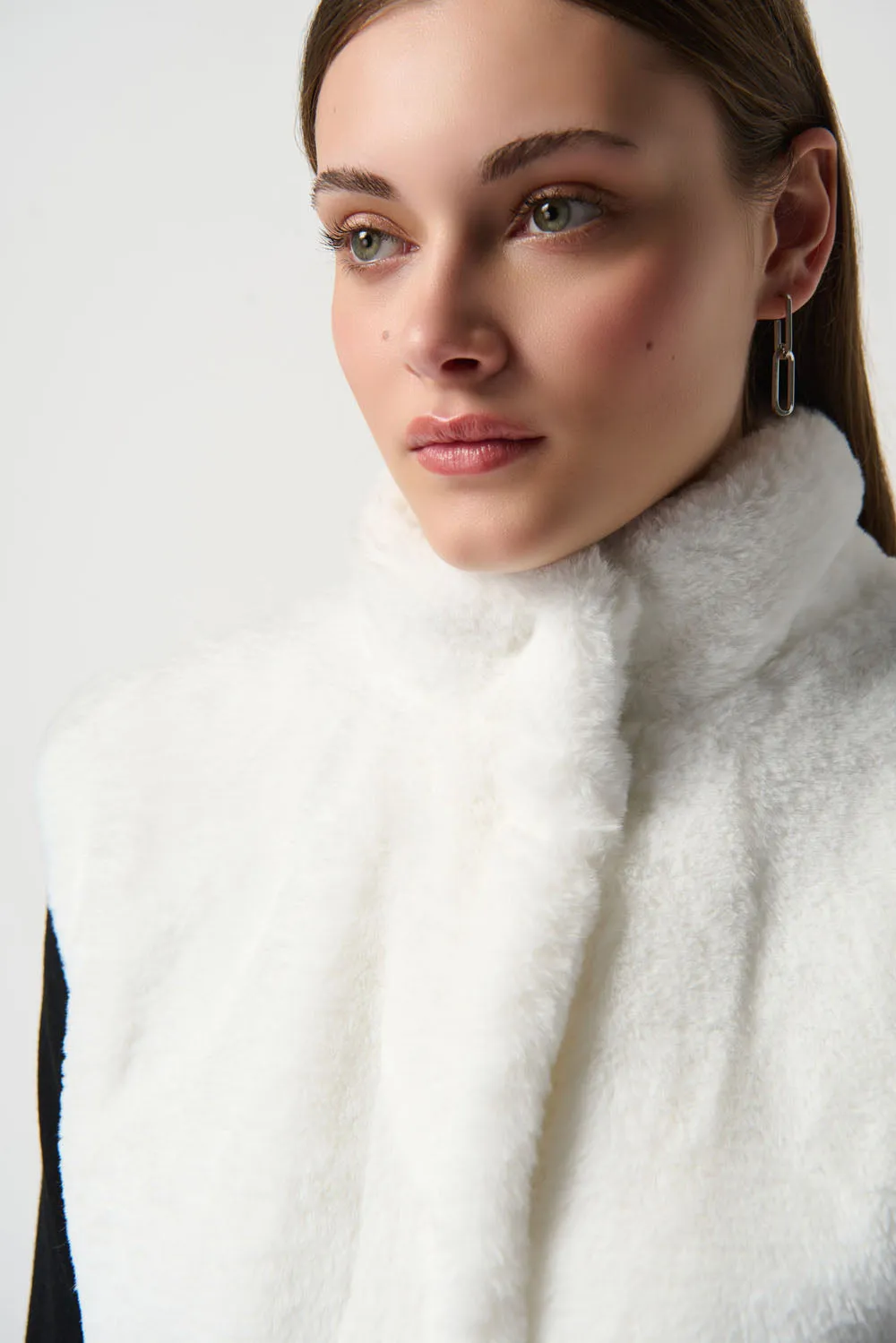 Joseph Ribkoff Vanilla Faux Fur Vest with Pockets Style 234903