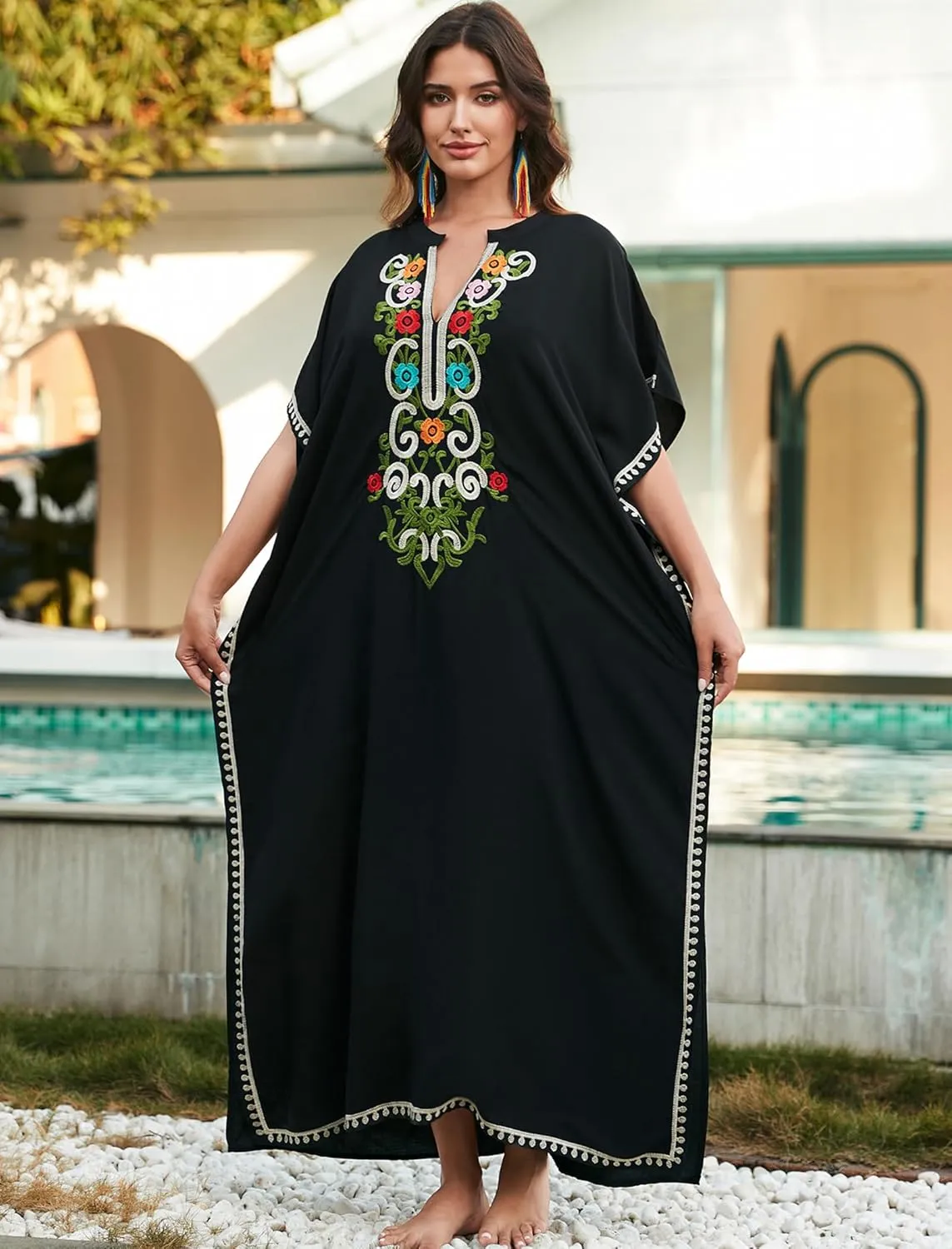 Kaftan Cover up for Women Maxi Beach Dresses Plus Size Caftan Loungewear African Muumuu Dress Lightweight Beachwear