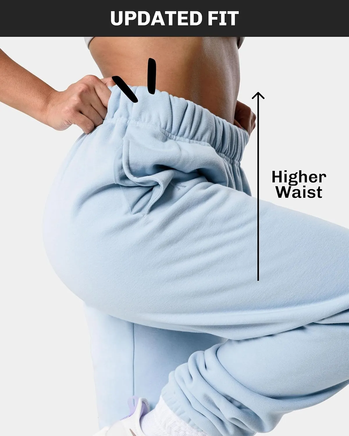 Kamo Fitness CozyTec High-Waisted Sweatpants for Women Baggy: Comfy Lounge Pants with Pockets Crafted from Soft Thick Fleece