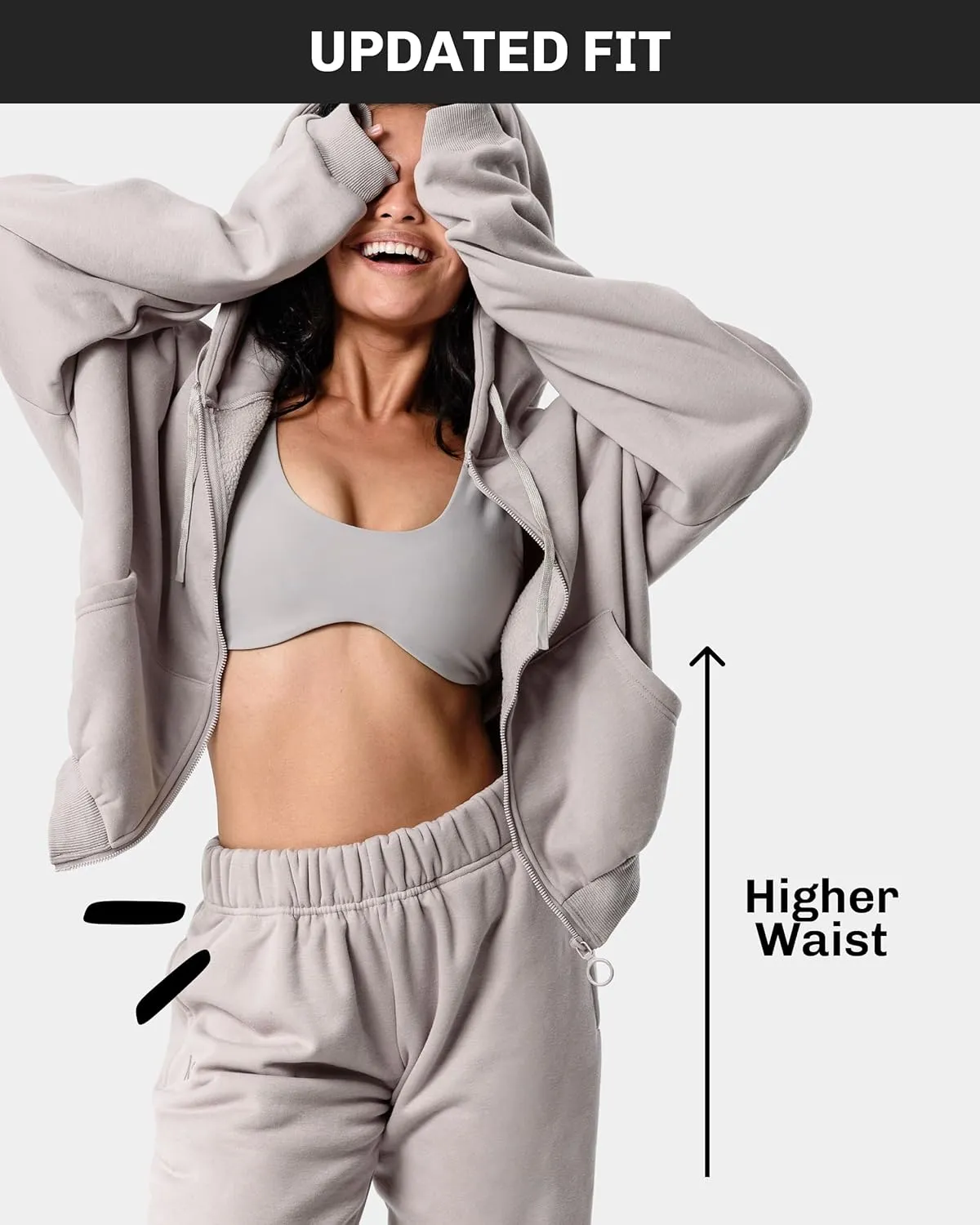 Kamo Fitness CozyTec High-Waisted Sweatpants for Women Baggy: Comfy Lounge Pants with Pockets Crafted from Soft Thick Fleece