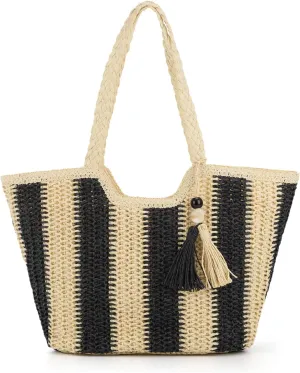 KUANG! Womens Straw Bags Beach Tote Bag Handwoven Hobo Bag Large Summer Beach Straw Bag