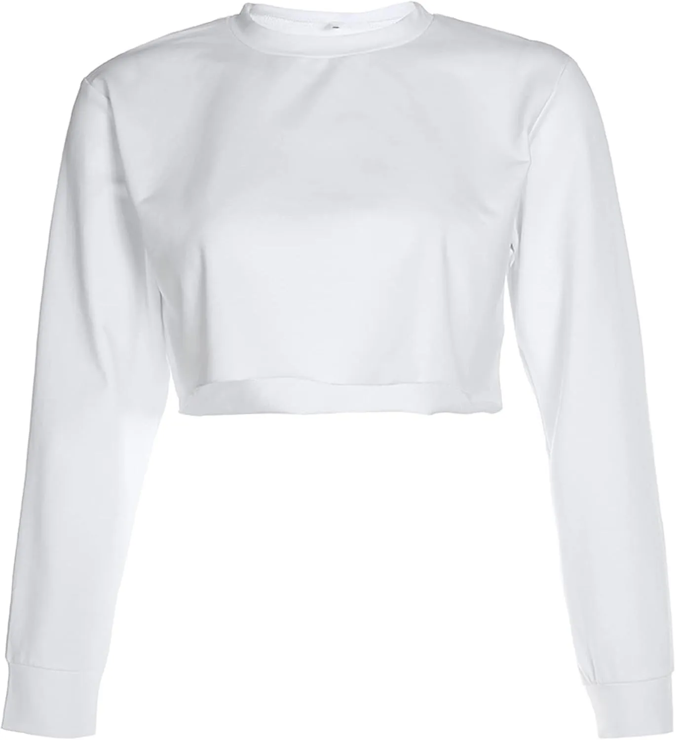 Kyerivs Casual Crop Sweatshirt for Women Crewneck Cropped Shirts Workout Long Sleeve Crop Tops