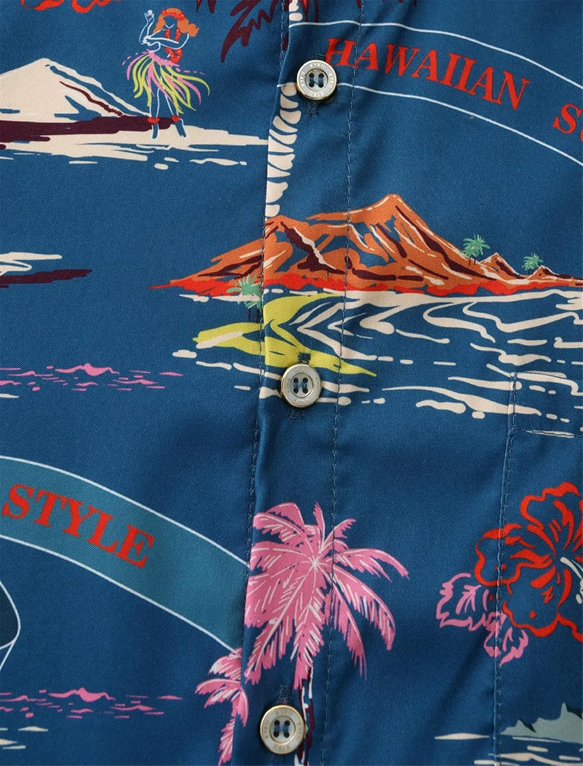 KYKU Hawaiian Shirt for Men - Funny Vacation Tropical Beach Shirts Short Sleeve Button Down Summer Clothes with Pockets