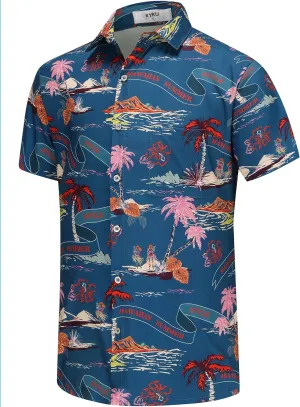 KYKU Hawaiian Shirt for Men - Funny Vacation Tropical Beach Shirts Short Sleeve Button Down Summer Clothes with Pockets