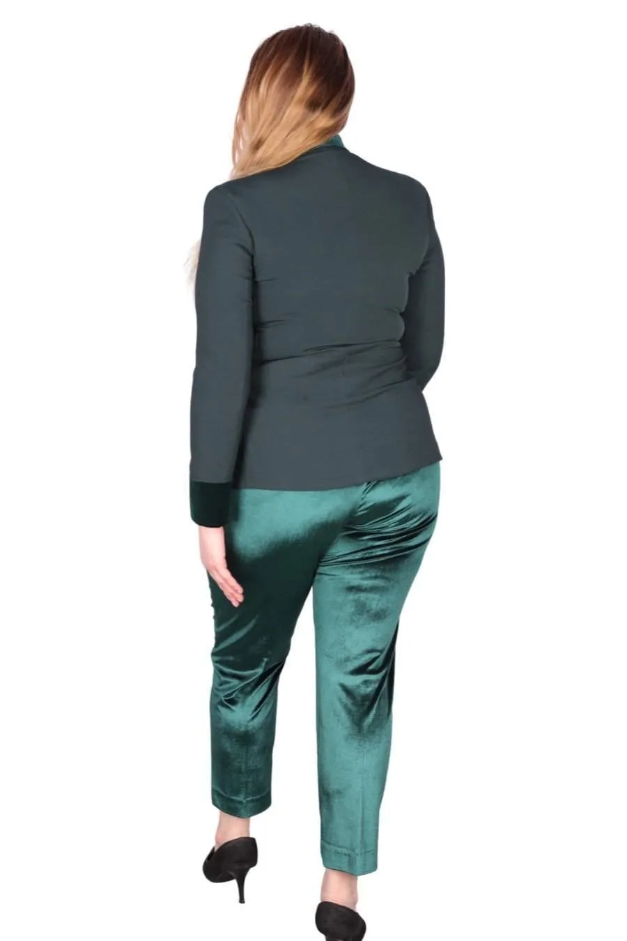 Ladies Business Green Velvet Suits