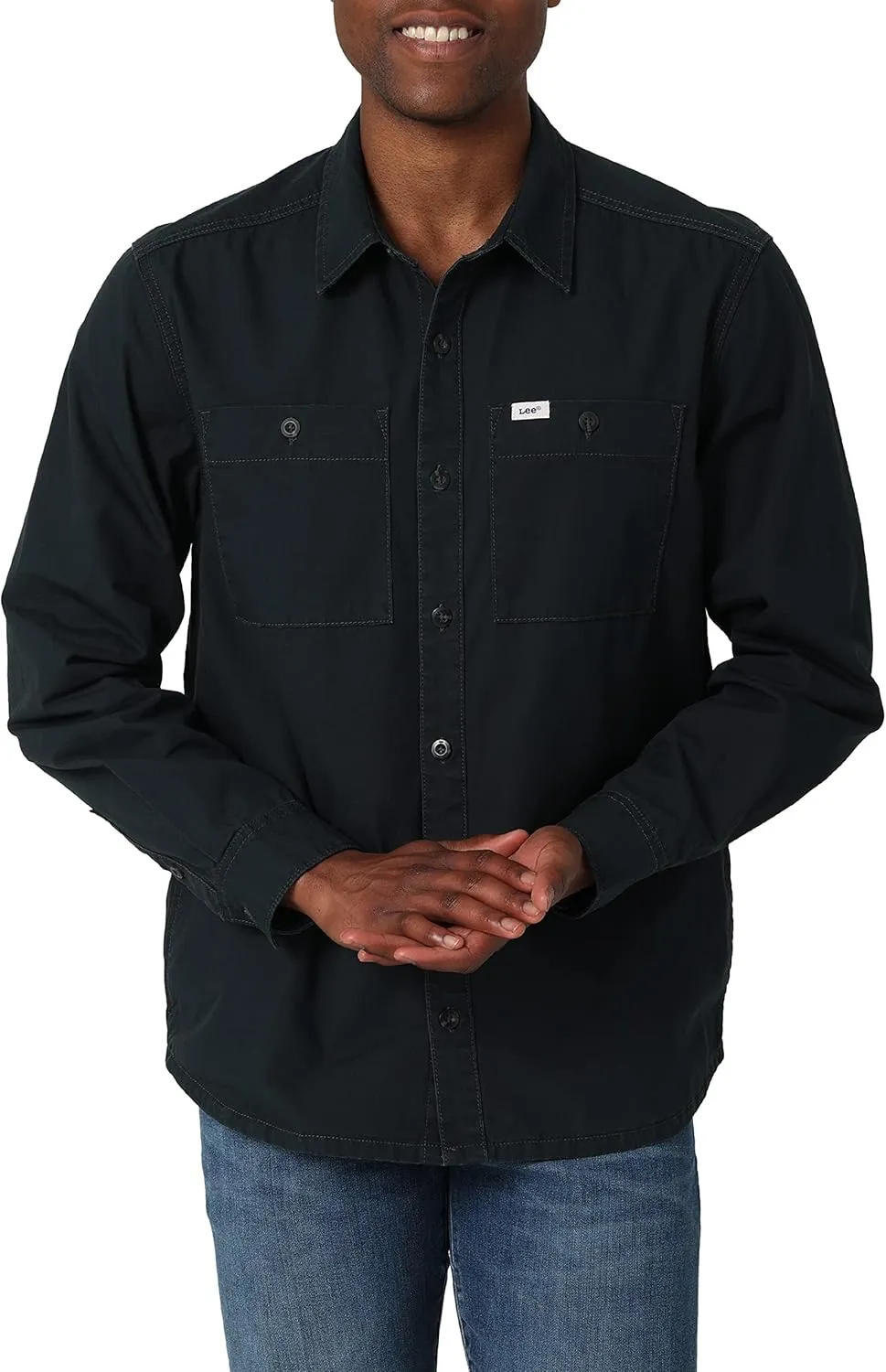 Lee Men's Workwear Loose Fit Long Sleeve Button Down Overshirt