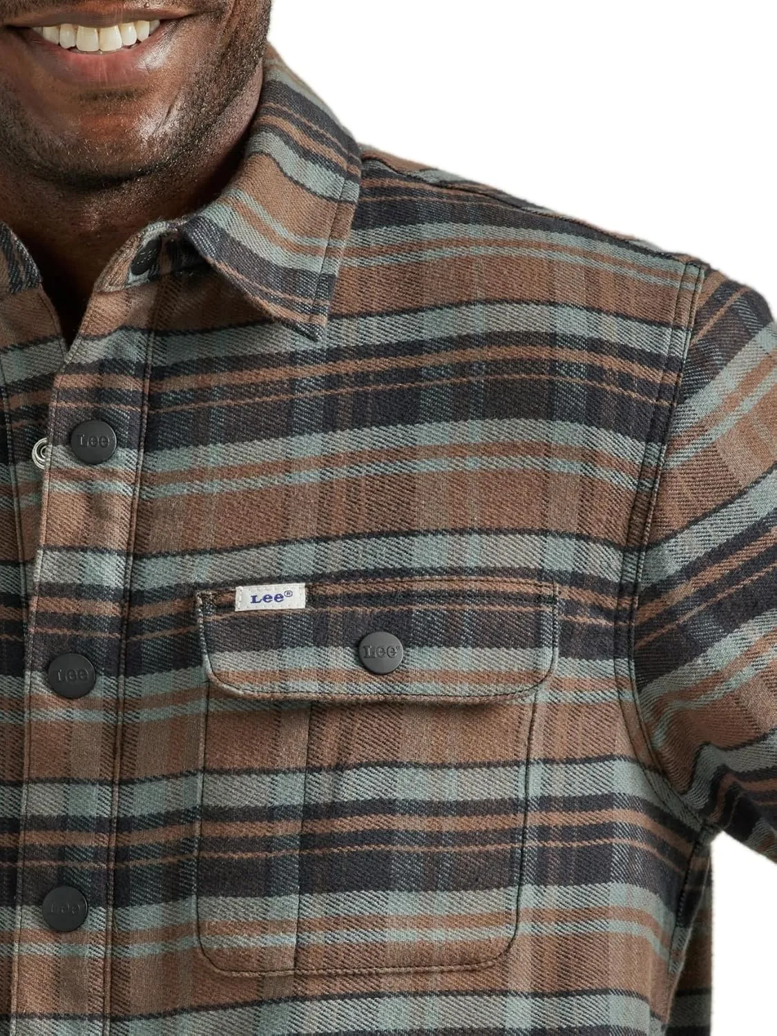 Lee Men's Workwear Loose Fit Long Sleeve Button Down Overshirt