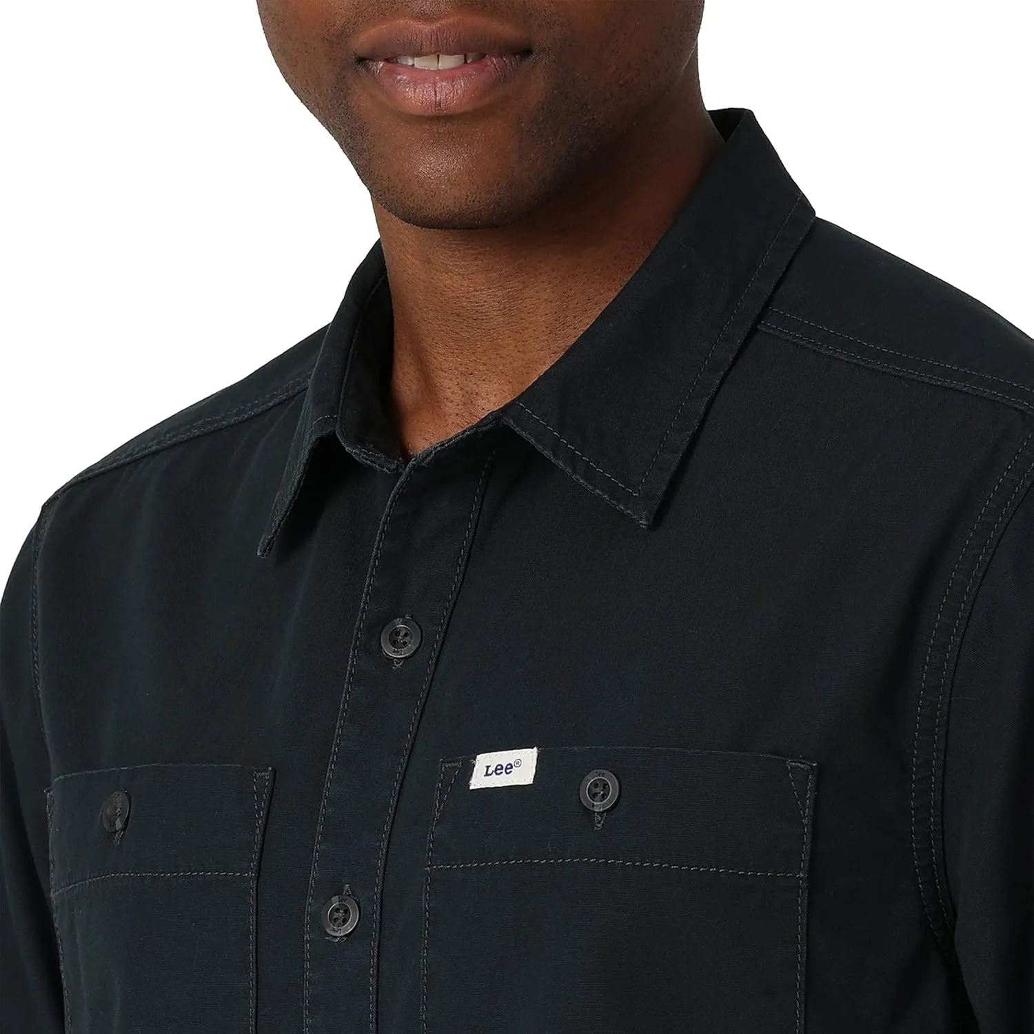 Lee Men's Workwear Loose Fit Long Sleeve Button Down Overshirt