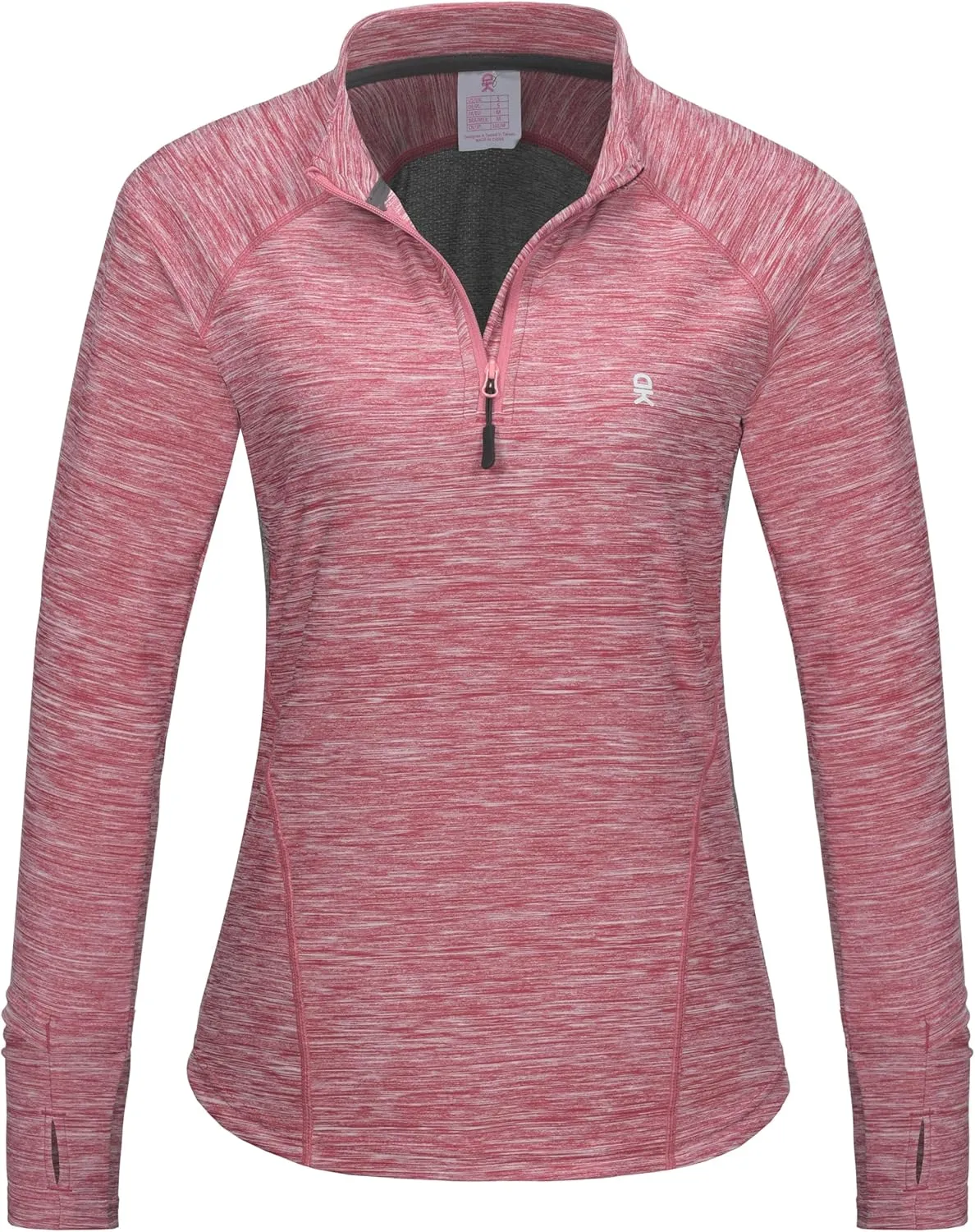 Little Donkey Andy Women's Lightweight Quarter Zip Pullover, UPF 50 Long Sleeve Athletic Shirts for Running Golf Workout