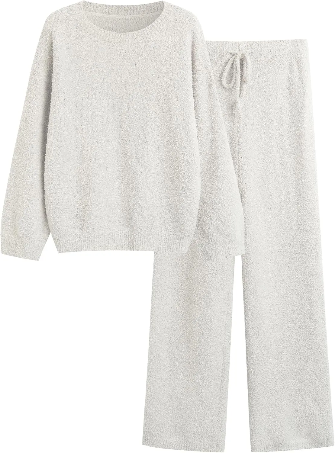Lounge Sets for Women 2 Piece Fuzzy Fleece Pajamas Long Sleeve Matching Lounge Set 2024 Fall Trendy