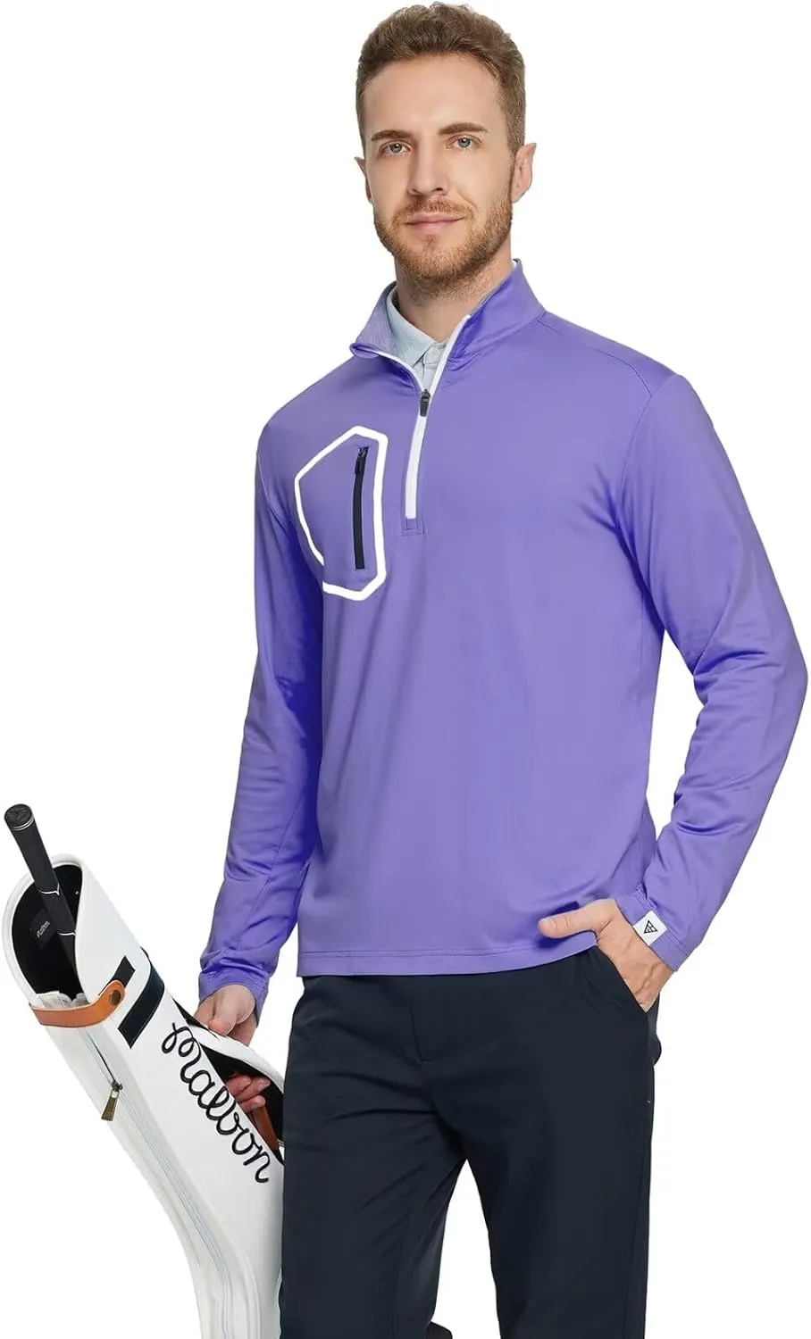 M MAELREG Quarter Zip Pullover Men Moisture Wicking Fleece lined Dry Fit Mock Neck Golf 1/4 Zip Pullover Mens Sweatshirt