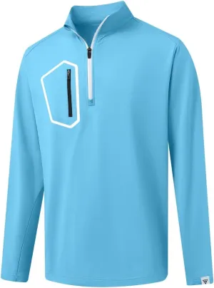 M MAELREG Quarter Zip Pullover Men Moisture Wicking Fleece lined Dry Fit Mock Neck Golf 1/4 Zip Pullover Mens Sweatshirt