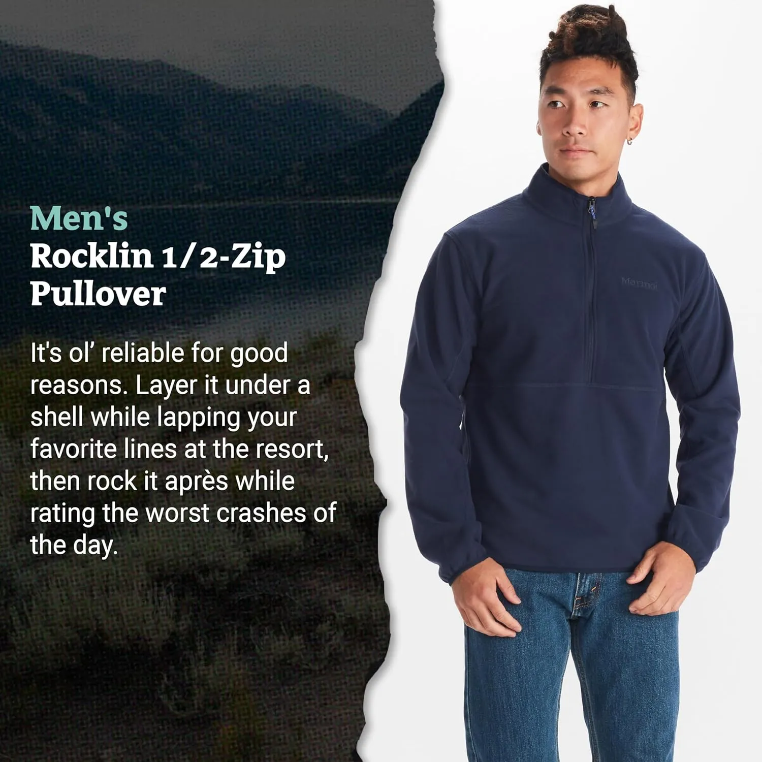 MARMOT Men's Rocklin 1/2 Zip Fleece Pullover Jacket