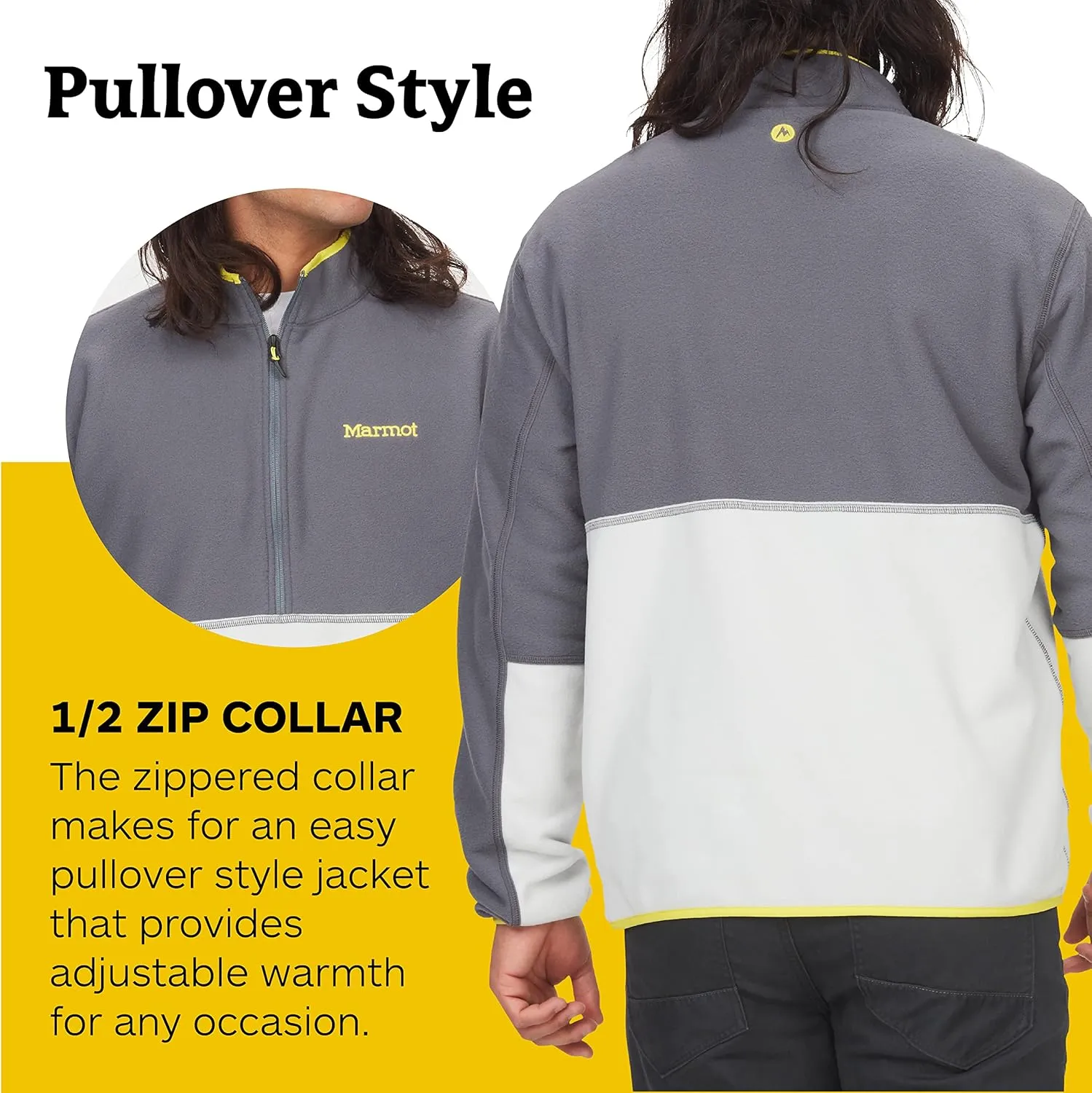 MARMOT Men's Rocklin 1/2 Zip Fleece Pullover Jacket