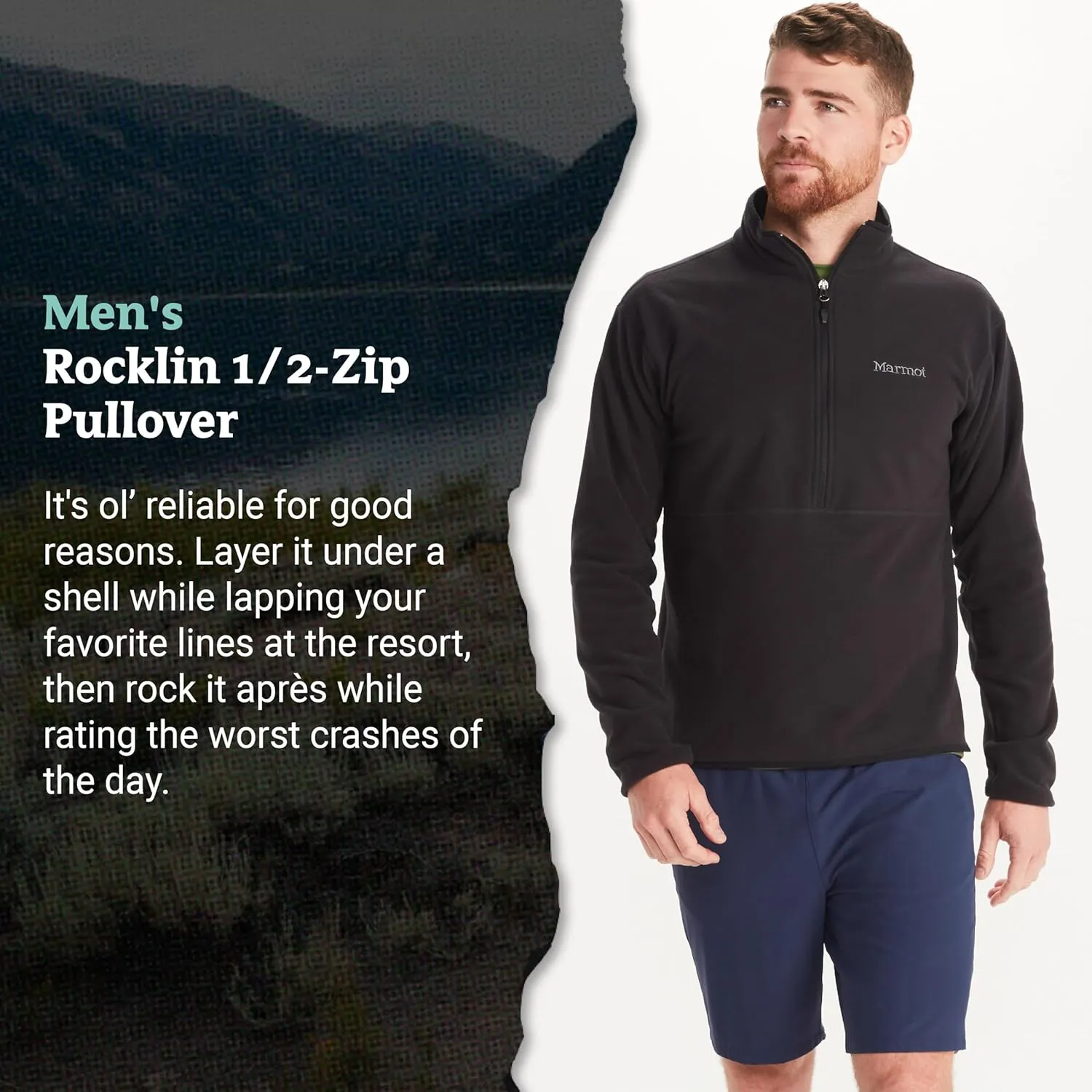 MARMOT Men's Rocklin 1/2 Zip Fleece Pullover Jacket