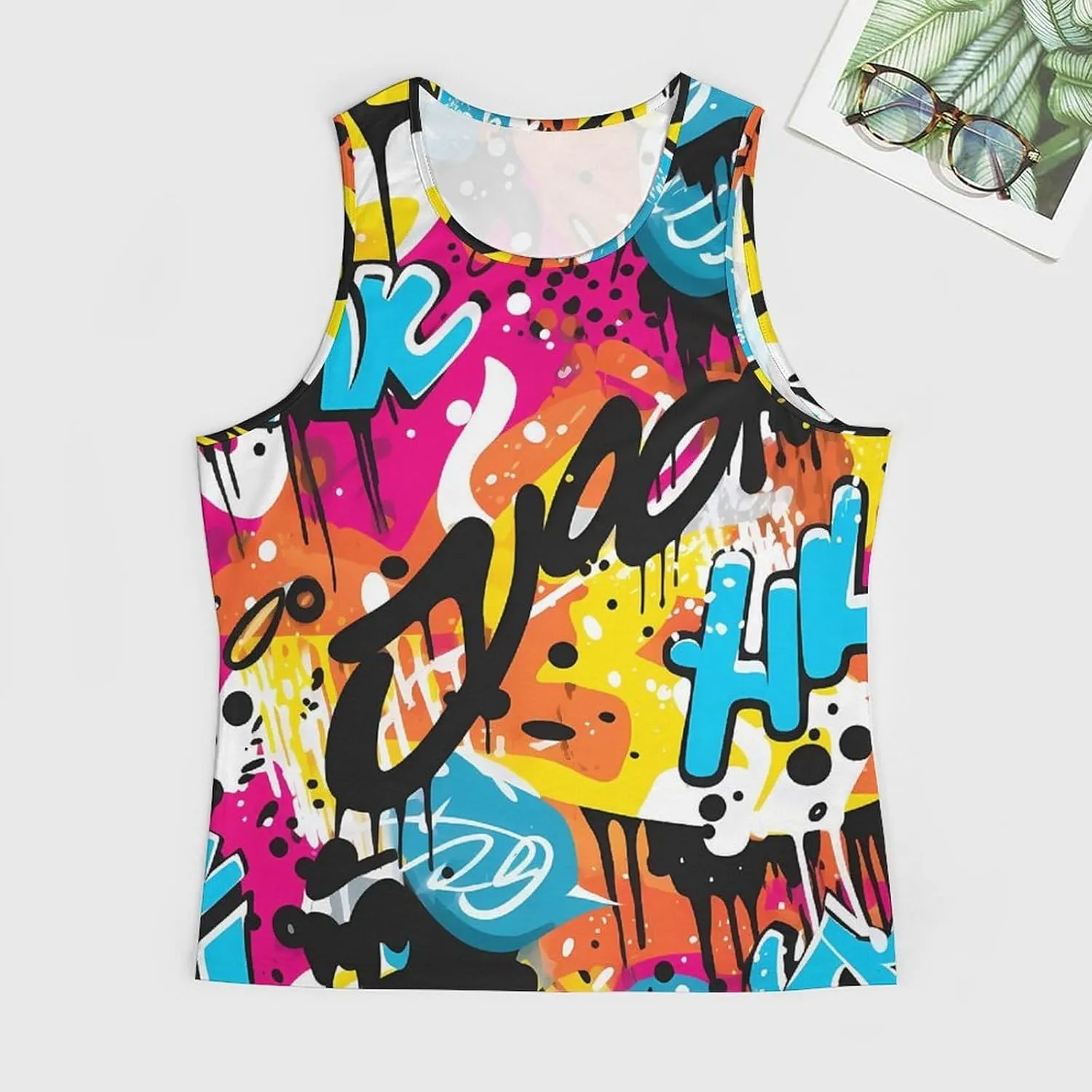 MARSVOVO Muscle Men's Hip Hop Tank Tops Vintage Y2K Street Graphic Casual Cotton Blend Quick-Dry Summer 2024 Sportswear