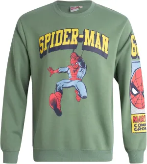 Marvel Avengers Men's Graphic Sweatshirt - The Amazing Spider-Man Novelty Fleece Crew Neck Pullover Sweatshirt for Men (S-XL)