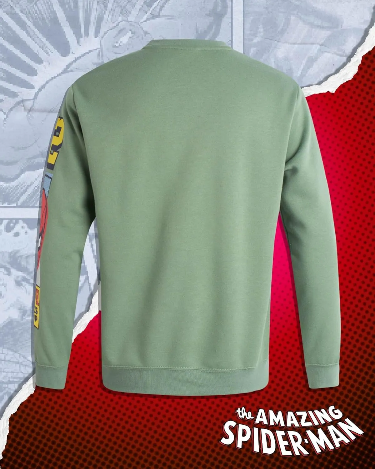 Marvel Avengers Men's Graphic Sweatshirt - The Amazing Spider-Man Novelty Fleece Crew Neck Pullover Sweatshirt for Men (S-XL)