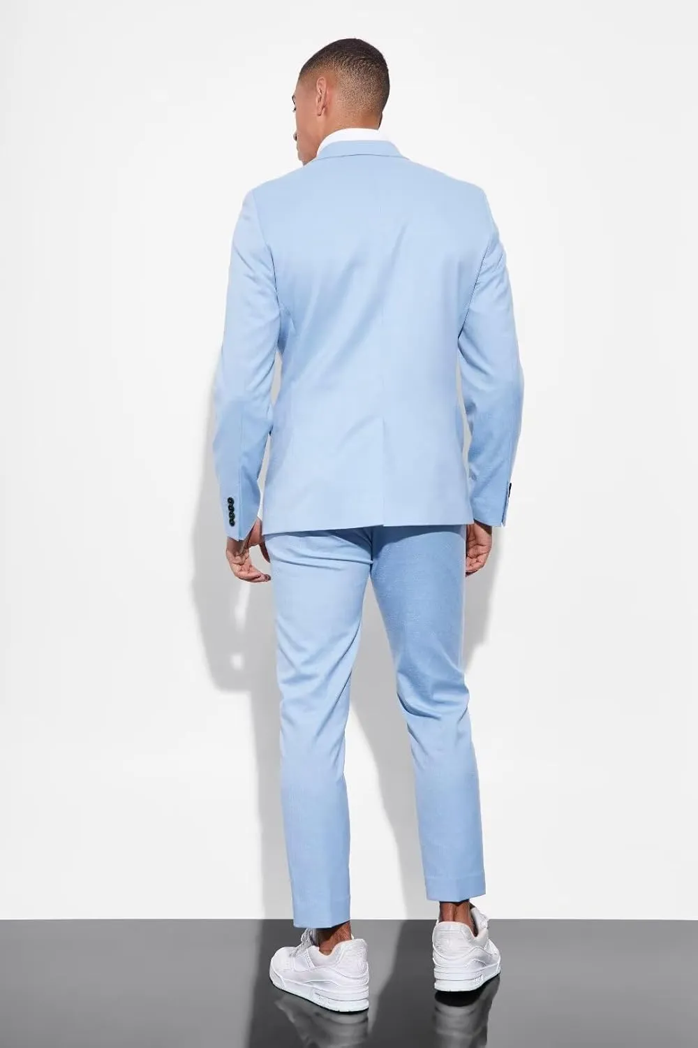 Mens 2 Piece Double Breasted Suit Regular Fit Blazer Wedding Prom Formal Suits Set for Men