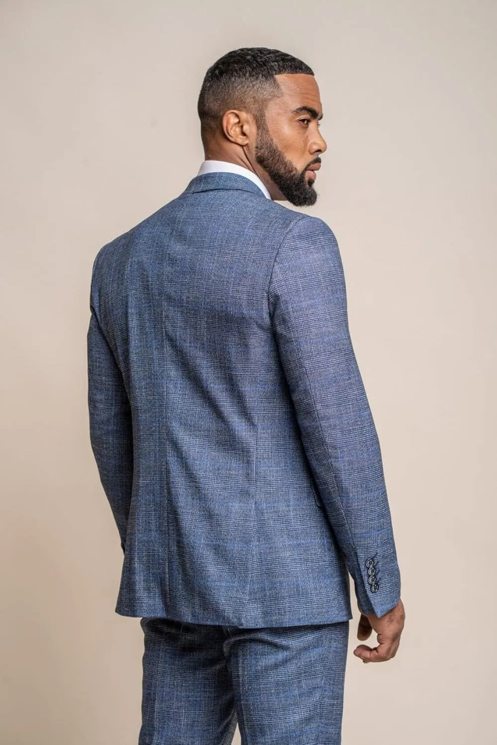 Mens and Boys Tweed Windowpane Check Slim Fit Suit Wedding Formal Set