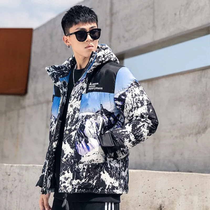 Men's Casual Thick Windbreaker Down Jacket