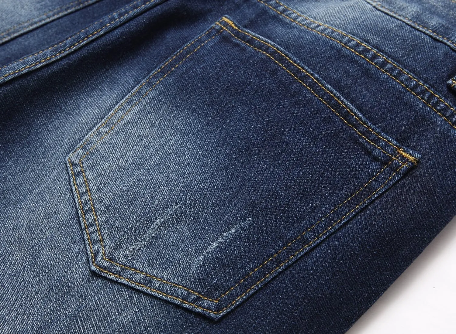 Men's Jeans Slim Fit Ripped Straight Leg Distressed Fashion Denim Pants