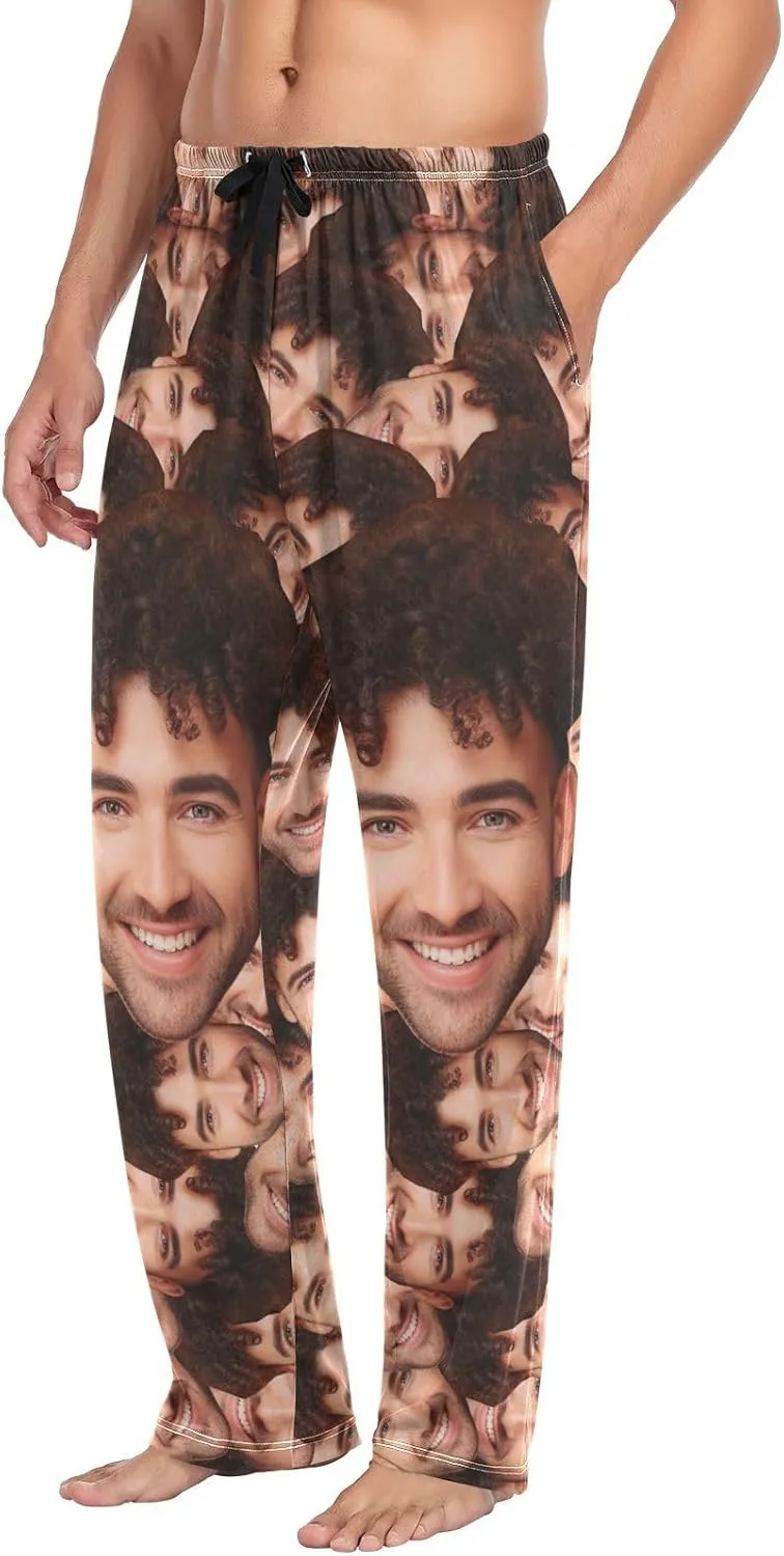 Men's Kawaii Frog Pajama Pants with Pockets,Sleep Lounge Pant Men Pajama Bottoms S
