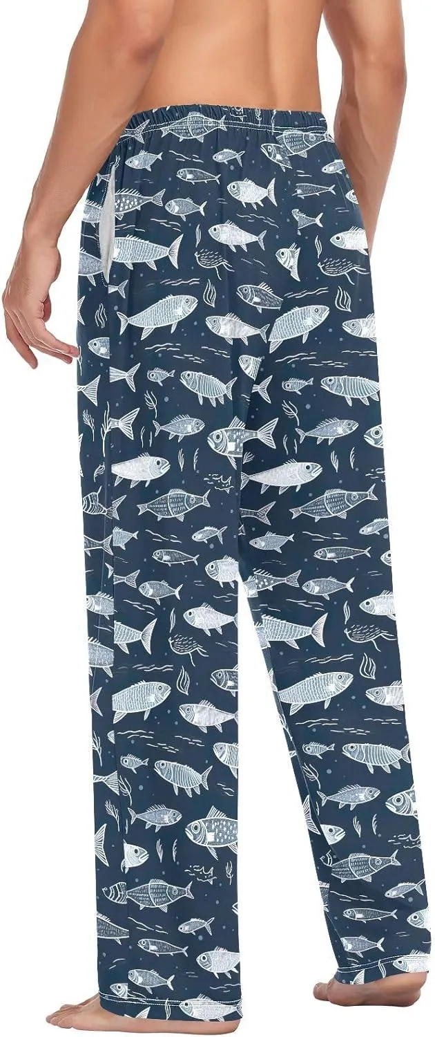 Men's Kawaii Frog Pajama Pants with Pockets,Sleep Lounge Pant Men Pajama Bottoms S