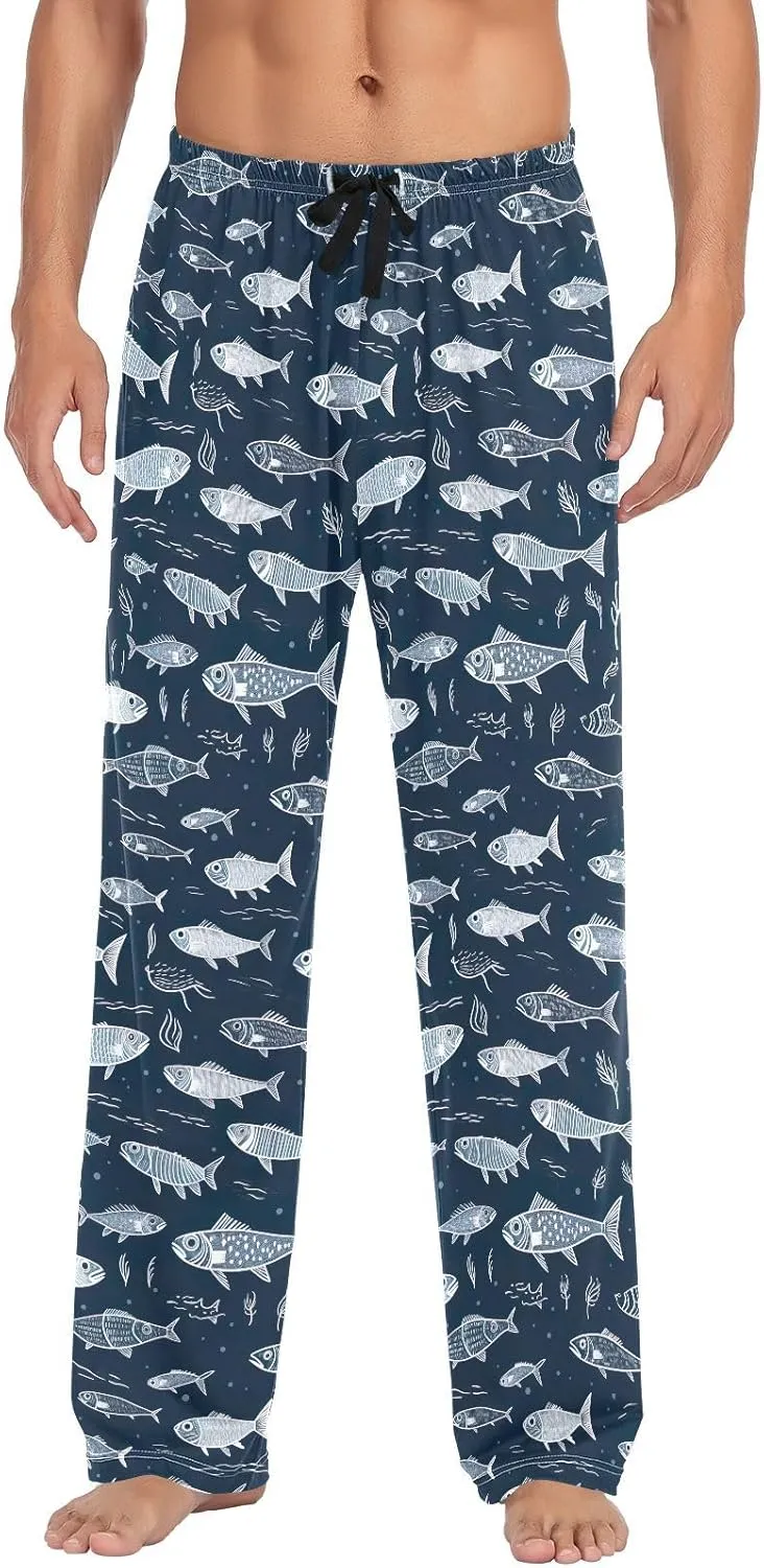 Men's Kawaii Frog Pajama Pants with Pockets,Sleep Lounge Pant Men Pajama Bottoms S